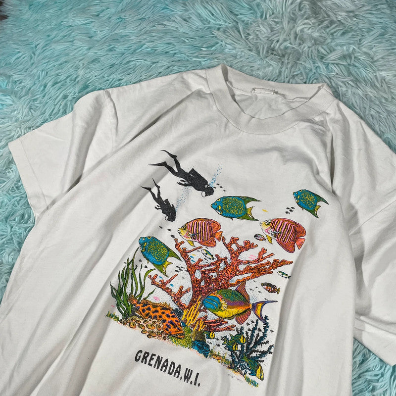 Vintage Granada Fish Graphic T Shirt - Large