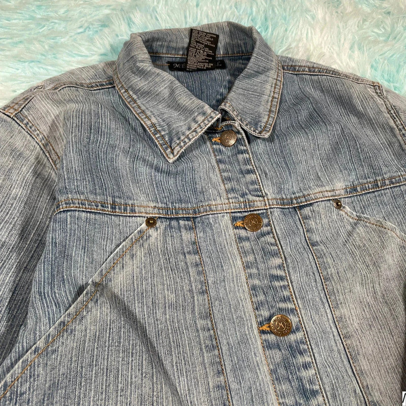 Vintage Y2K Denim Jacket Metro Girl - Medium