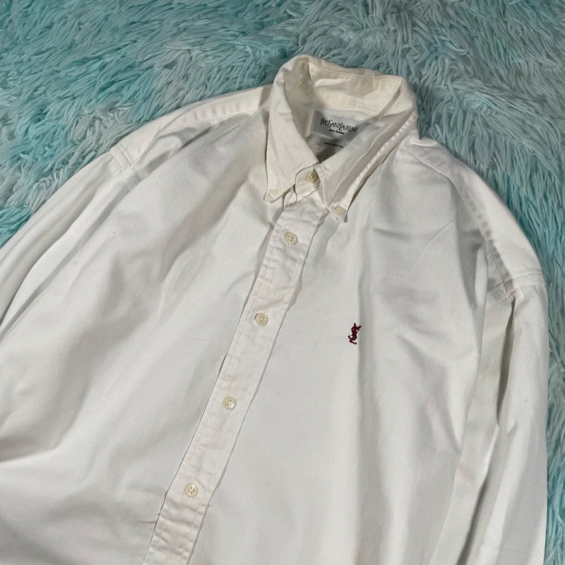 Vintage 90s White Yves Saint Laurent Shirt - Large