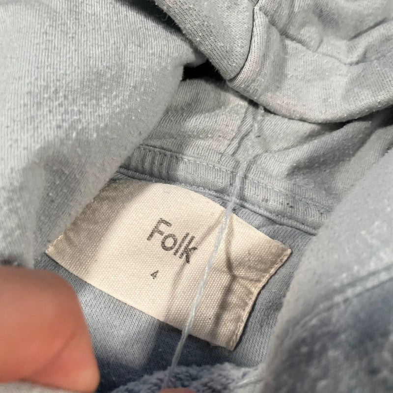 Light Blue Folk Hoodie - large