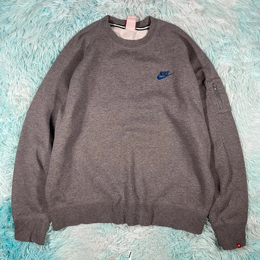 Grey Nike Sweatshirt Plain - Large
