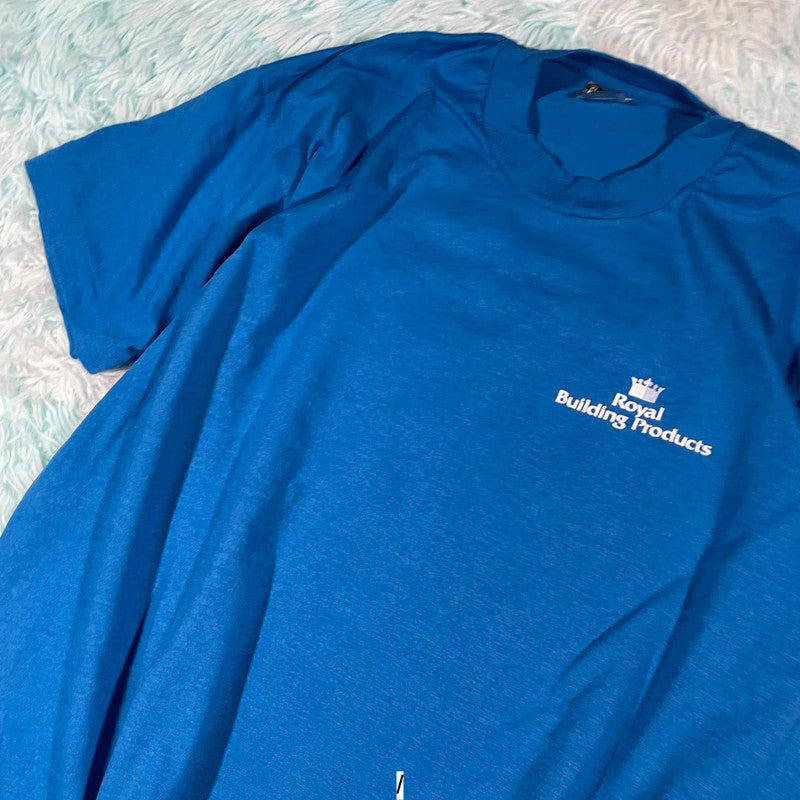 Vintage 90s Blue Company Graphic T Shirt - XL