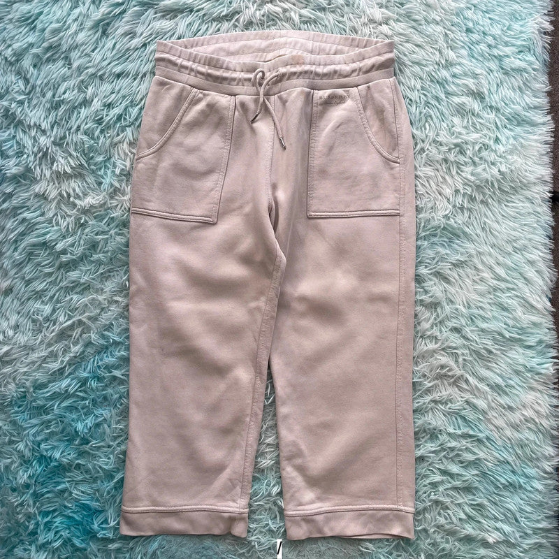 Cream White Burberry Tracksuit Bottoms - Large