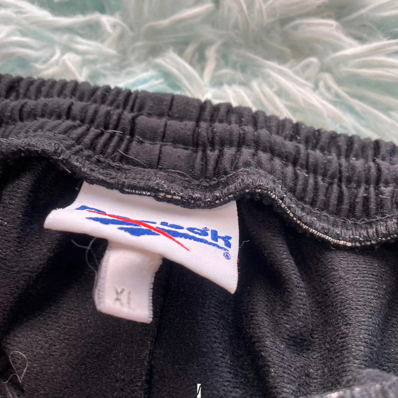 Vintage 90s Black Reebok Tracksuit Bottoms Poppers - XL