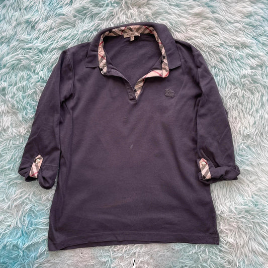 Navy Burberry Polo Shirt - XL