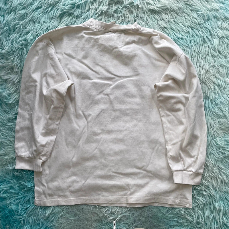 Vintage White Long Sleeve Graphic T Shirt - Small
