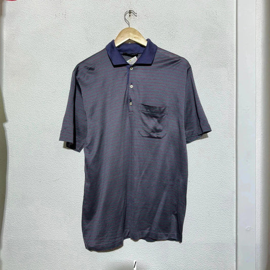 Vintage 80s Patterned Christian Dior Polo Shirt - Medium