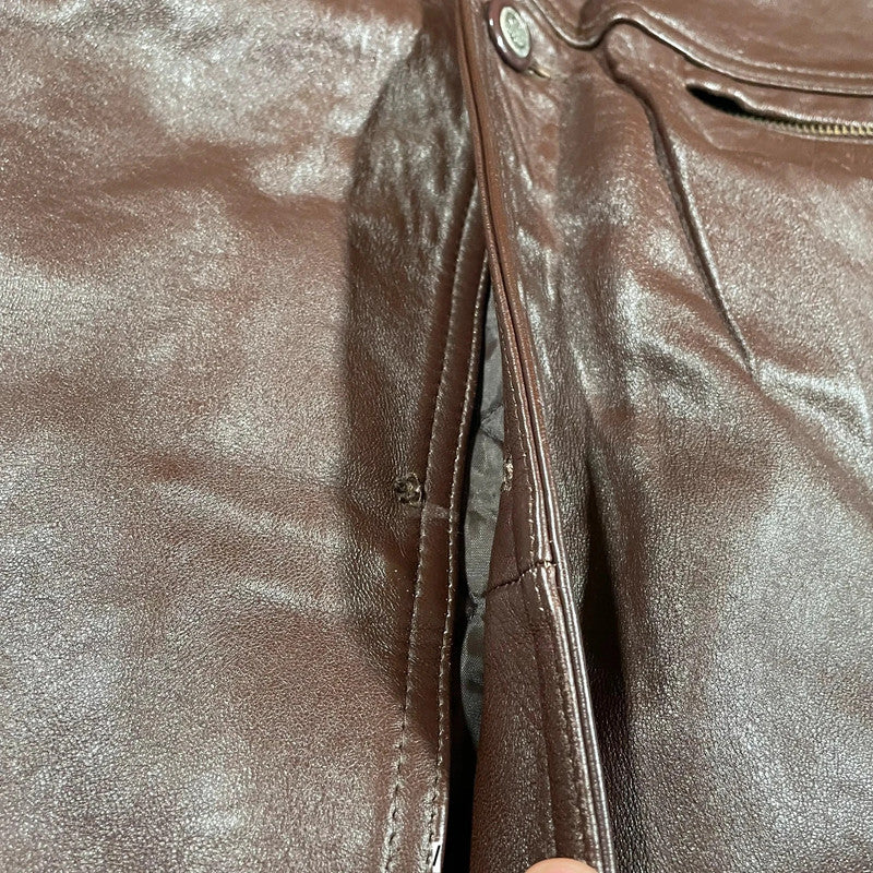 Vintage 90s Brown Leather Jacket - Large