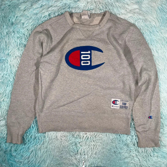 Vintage Grey Champion Sweatshirt - Small