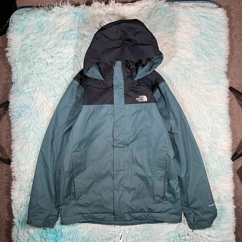 Blue & Black The North Face Coat Waterproof - Medium