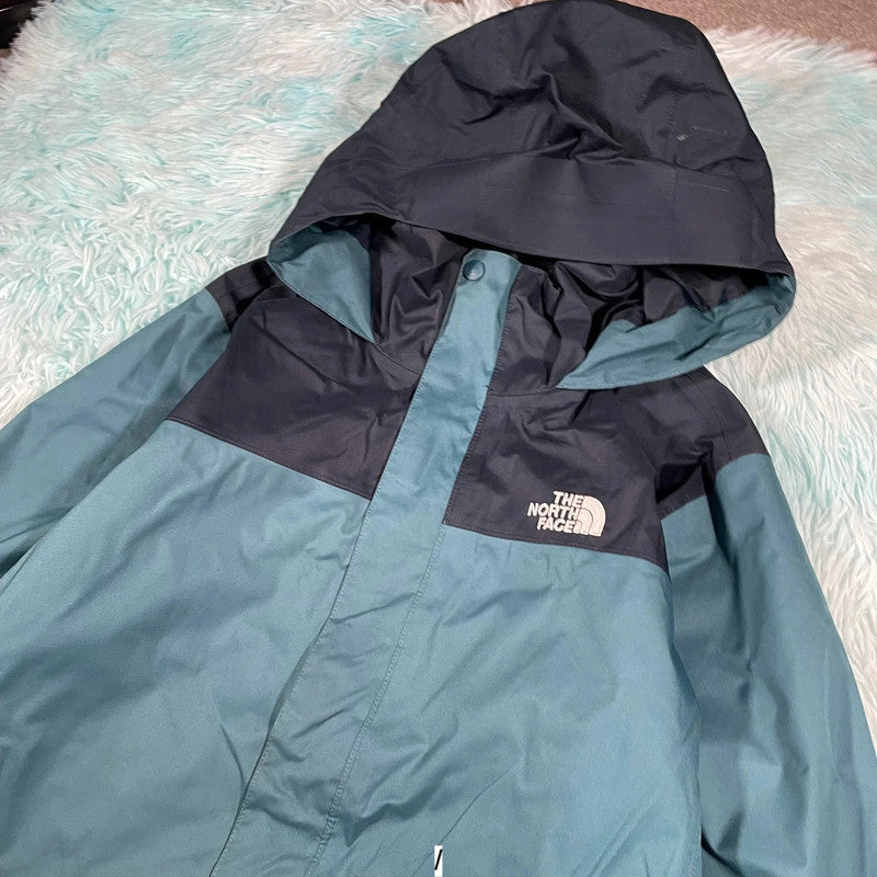 Blue & Black The North Face Coat Waterproof - Medium