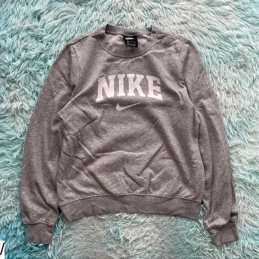 Grey Nike Sweatshirt Spellout - Small