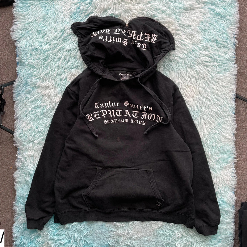 Black Taylor Swift Reputation Hoodie Zip Snake - XXL