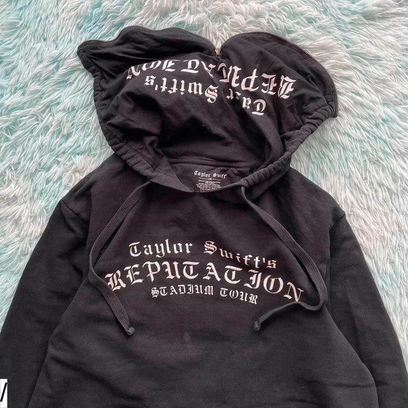 Black Taylor Swift Reputation Hoodie Zip Snake - XXL