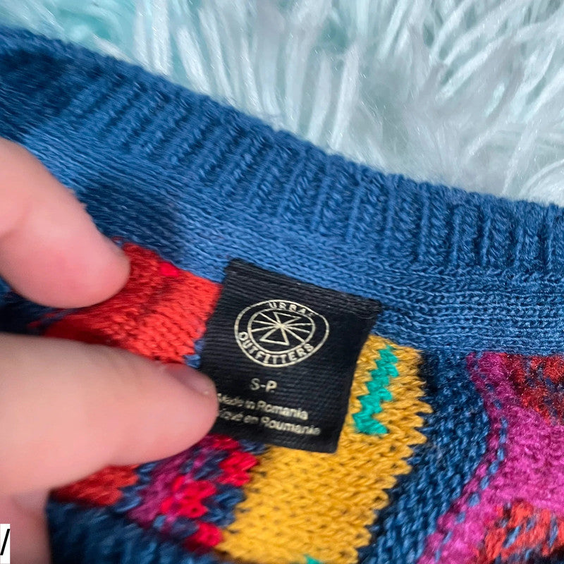 Multicoloured 3D Knit Urban Outfitters Knitted Jumper - Small