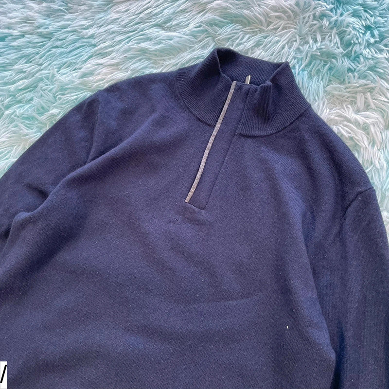 Navy Boggi 1/4 Zip Jumper - Medium