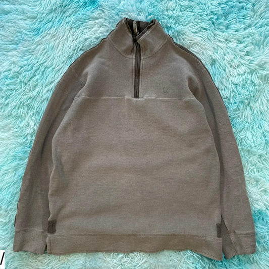 Vintage Grey FatFace 1/4 Sweatshirt Heavyweight - Medium