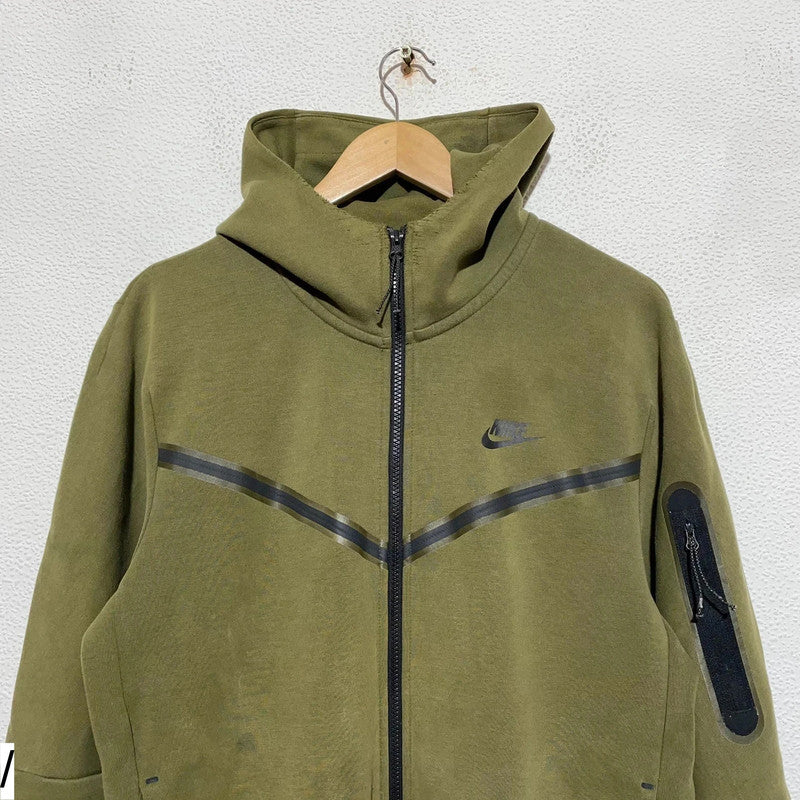 Khaki Green Nike Tech Fleece Hoodie - Medium