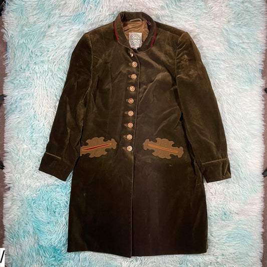 Vintage Khaki Gaisberger Austrian Suede Jacket - Small