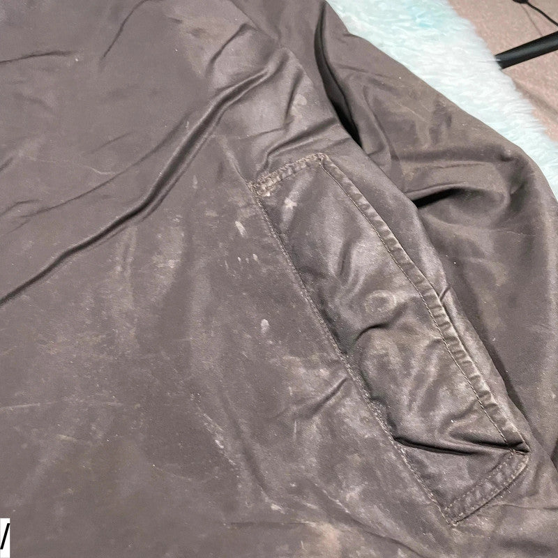 Vintage Dark Brown 90s Giorgio Armani Wax Jacket - XL