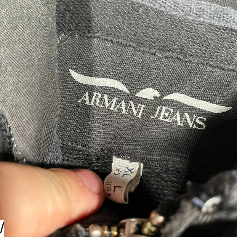 Vintage 00s Black Armani Jeans Hoodie - large