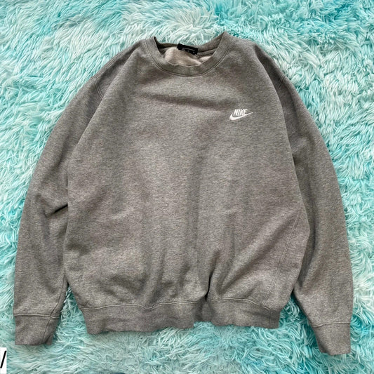 Grey Nike Sweatshirt Plain - Medium