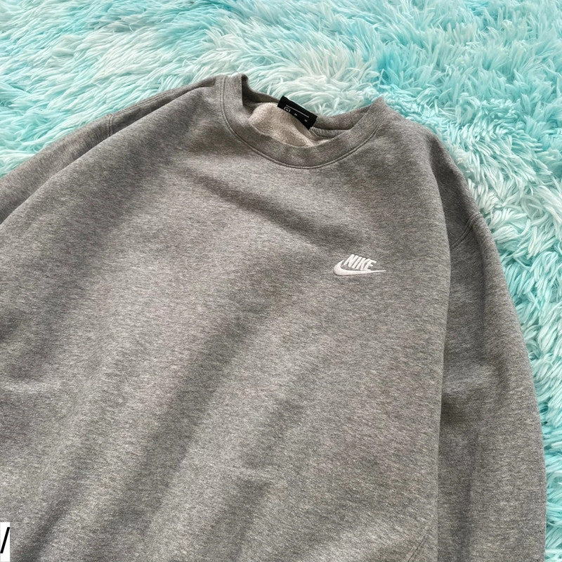 Grey Nike Sweatshirt Plain - Medium