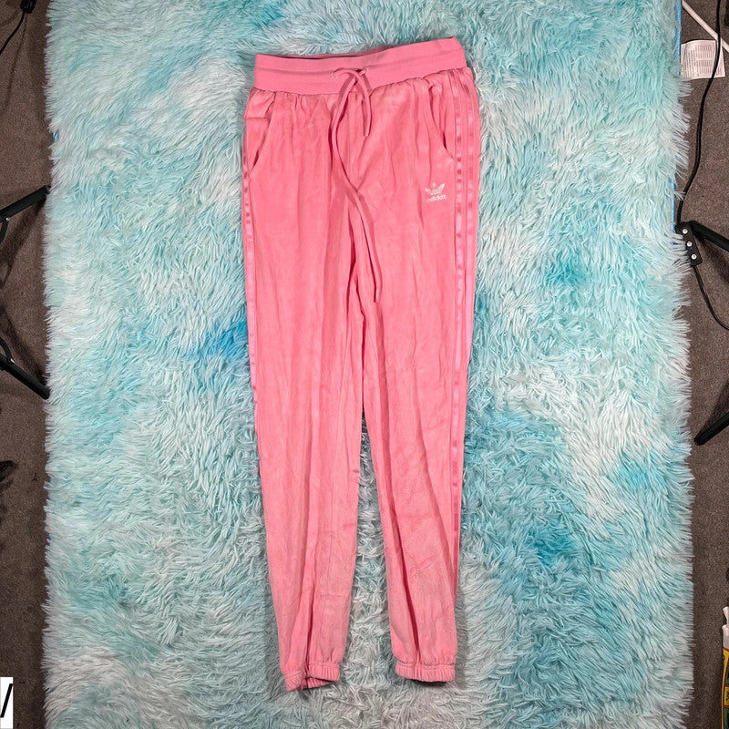 Pink Adidas Velour Joggers - XS
