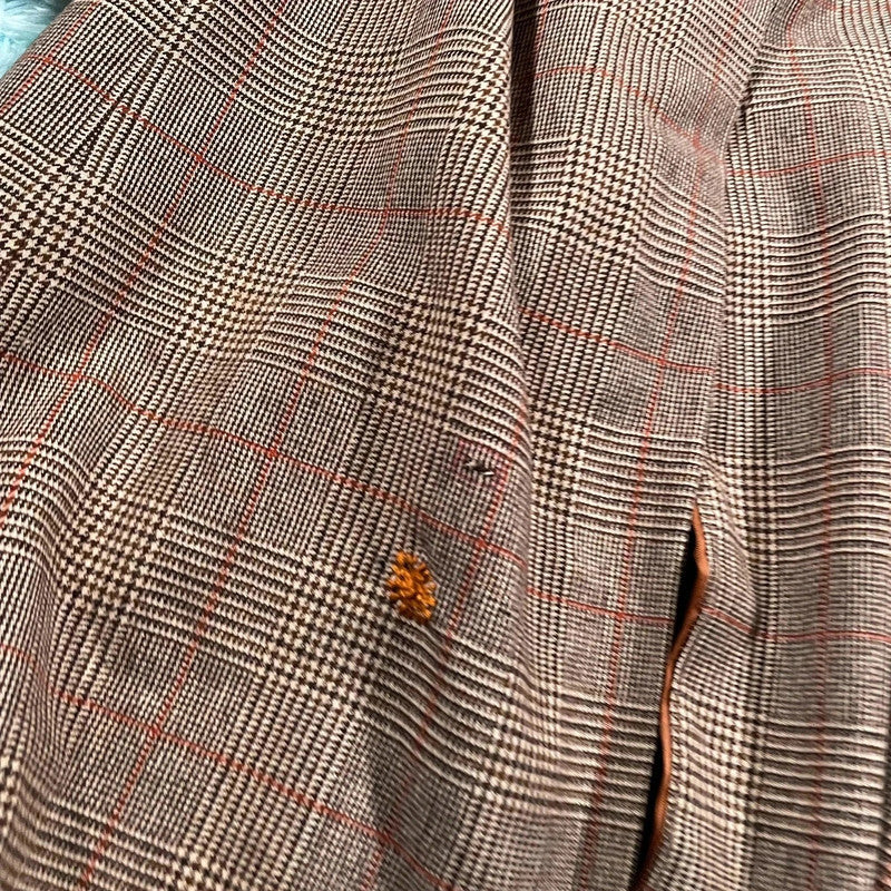 Vintage 90s Austin Reed Chequered Wool Trench Coat - XL