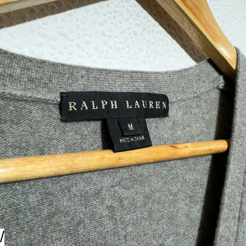 Grey Ralph Lauren Cashmere Cardigan - Medium