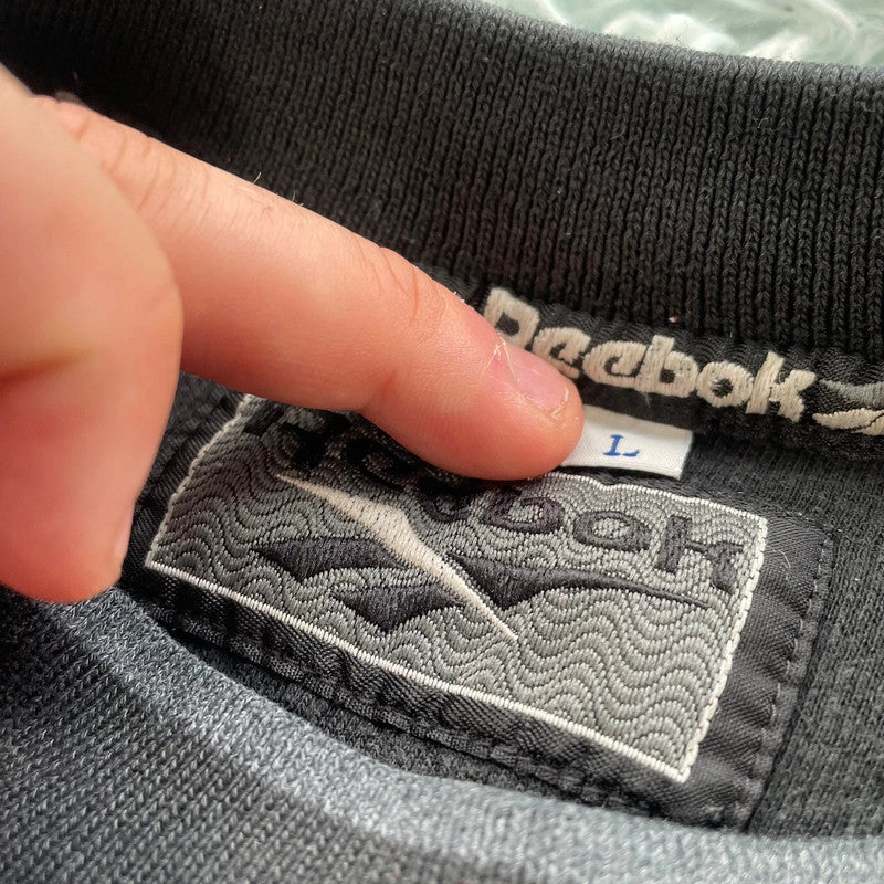 Vintage 90s Black Reebok Sweatshirt Embroidered- Large