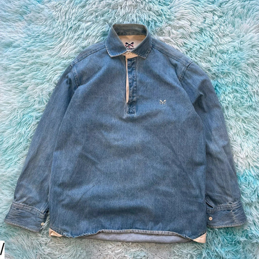Vintage Crew Clothing Denim Polo Shirt - Small