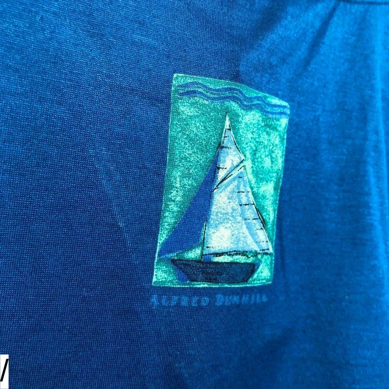 Vintage 80s Blue Dunhill Nautical T Shirt - XS