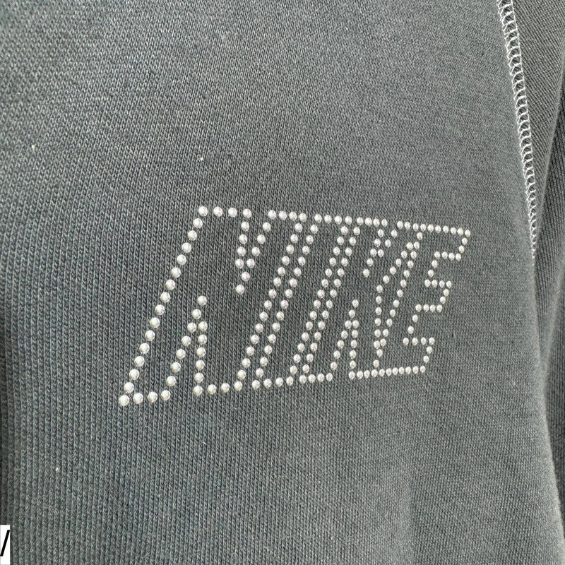 Vintage Dark Grey Y2K Nike Hoodie Full Zip - Medium