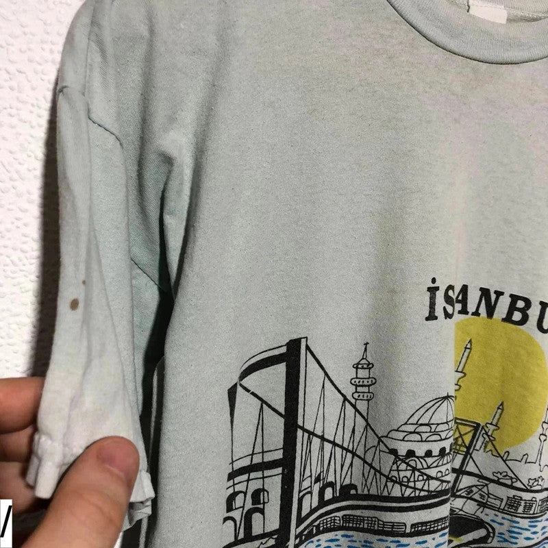 Vintage 80s Mint Green Istanbul Turkey Tourist T Shirt - XS