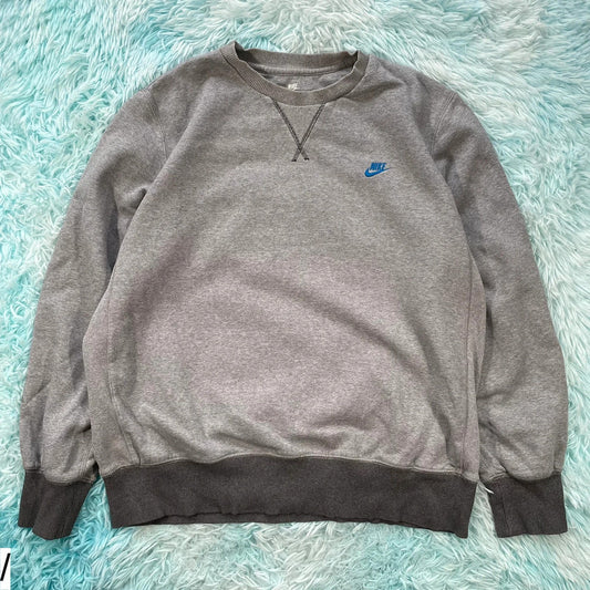 Grey Nike Sweatshirt Plain - XL
