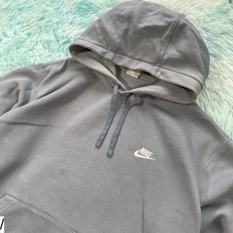 Ocean Blue Nike Hoodie Plain - Large