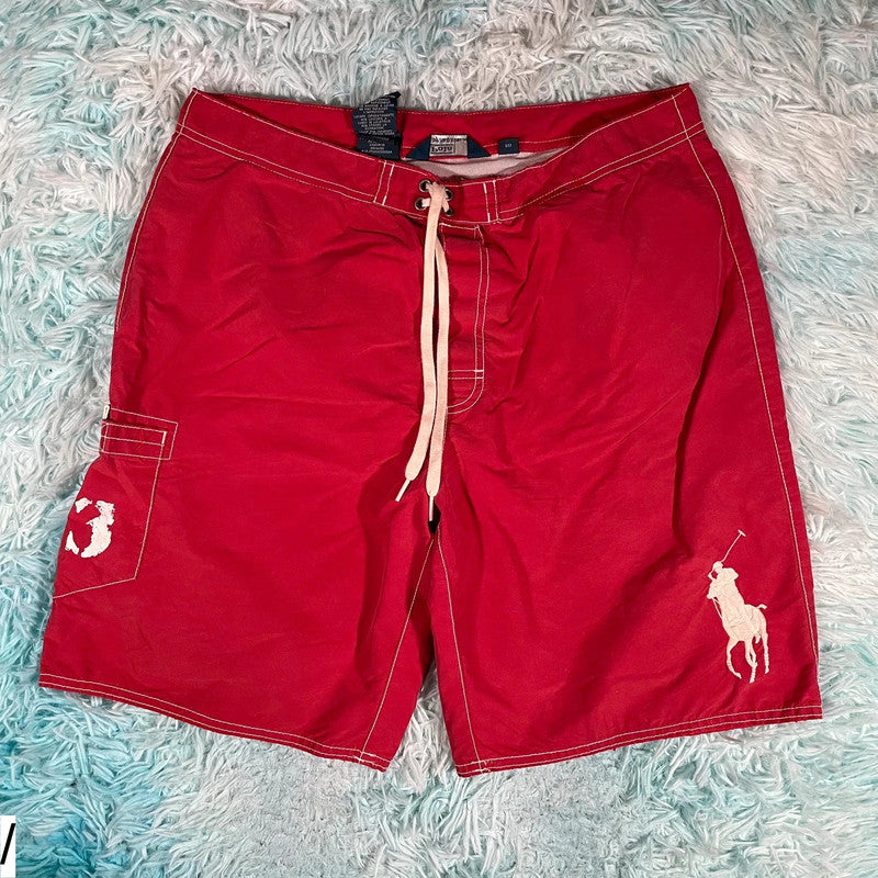 Red Polo Ralph Lauren Swim Shorts - 32W M