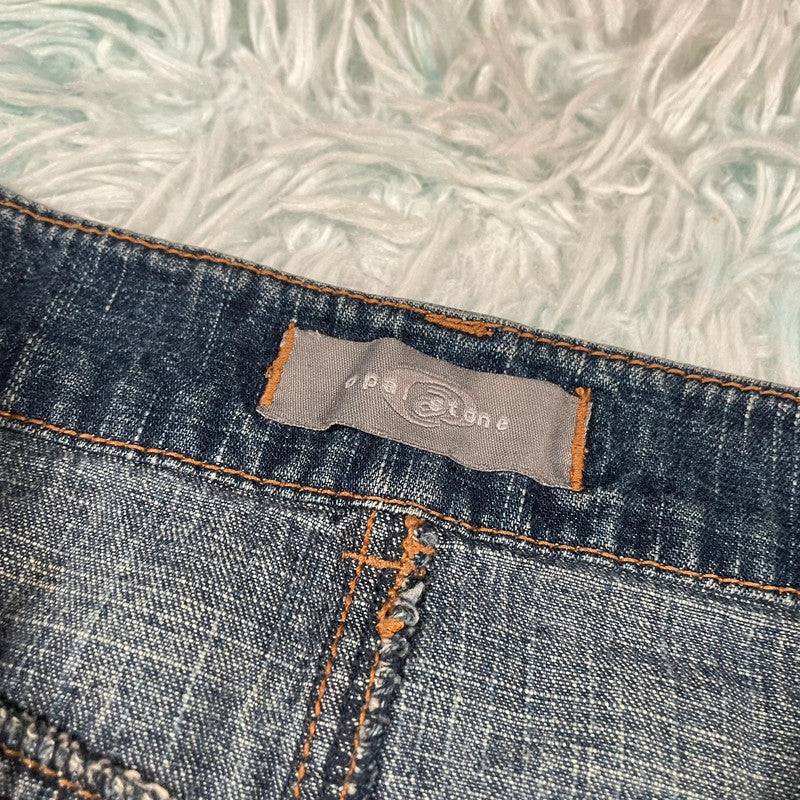 Vintage Y2K Denim Midi Skirt A Line - Size 14