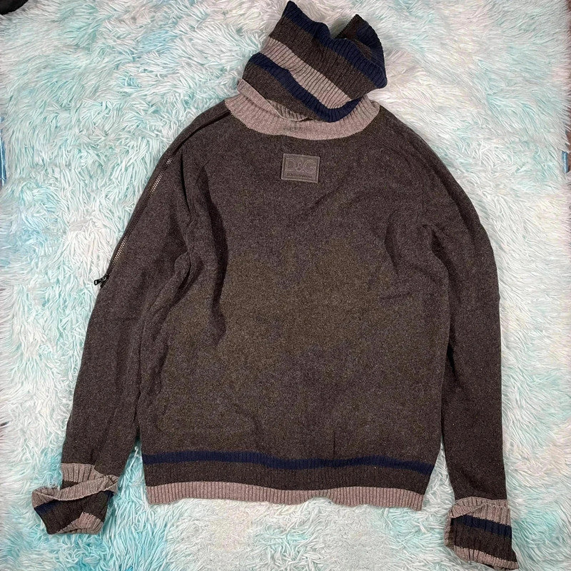 Vintage 00s Grey Dolce & Gabbana Knitted Jumper - XL