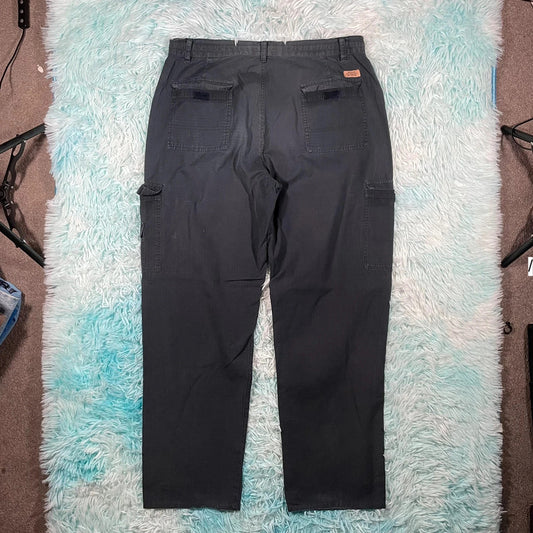 Vintage Black Ripstop Polo Club Cargo Trousers - 34W