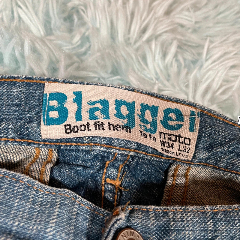Vintage Y2K Moto Jeans Bootbut Blagger - 34W 32L