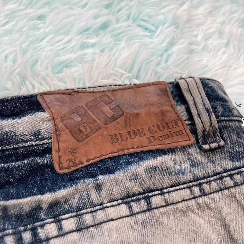 Vintage Bleach Dyed Jean Shorts Jorts - 46W