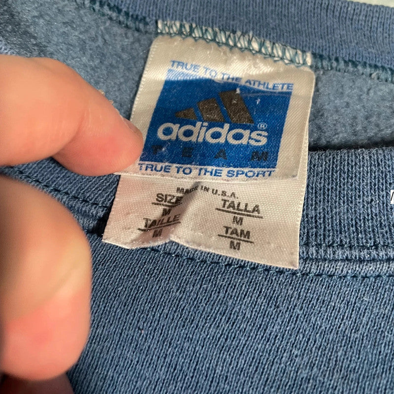 Vintage 90s Blue Adidas Sweatshirt - Medium