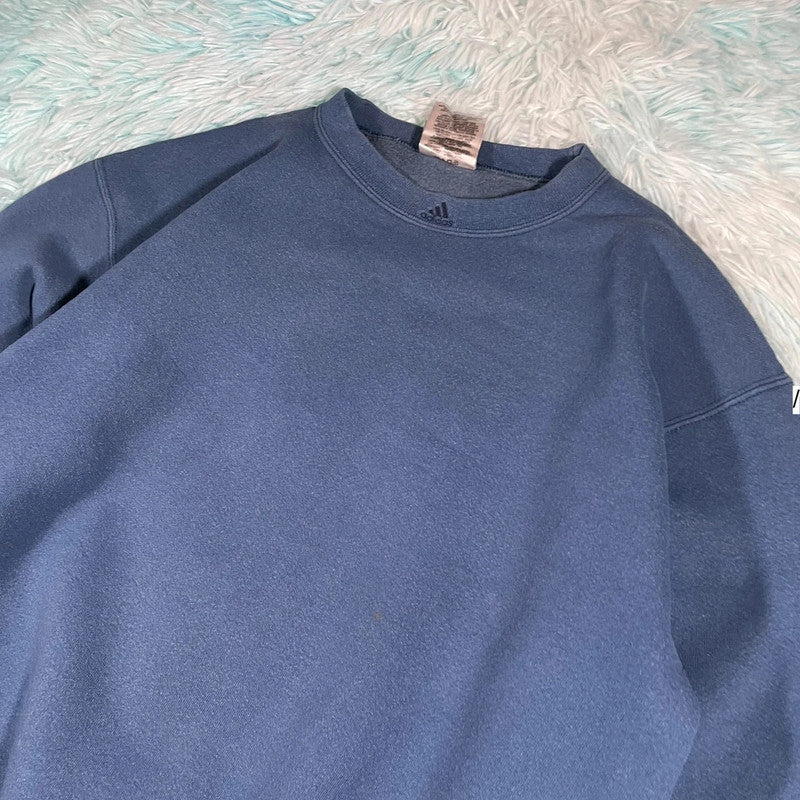 Vintage 90s Blue Adidas Sweatshirt - Medium