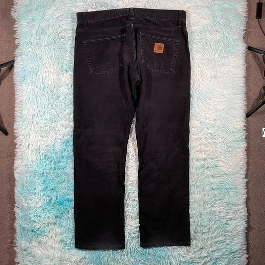 Dark Navy Carhartt Corduroy Trousers Klondike - 36W 34L