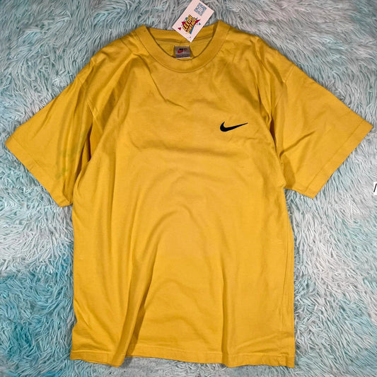 Vintage 90s Yellow Nike T Shirt - Medium