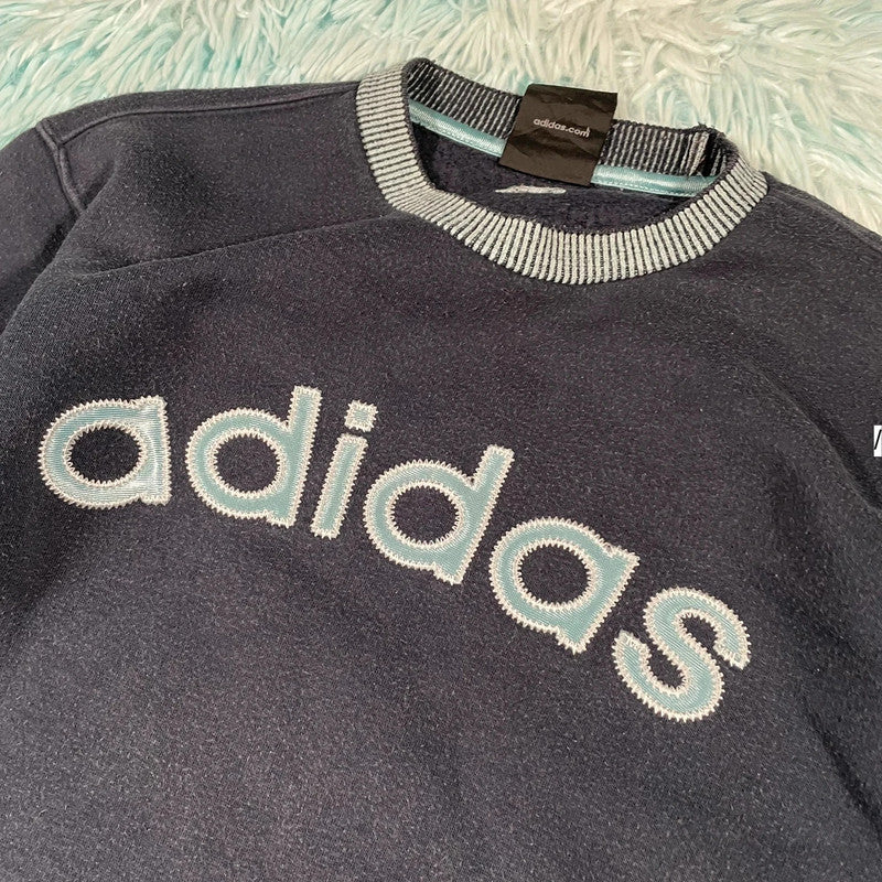 Vintage 90s Navy Adidas Sweatshirt - Small