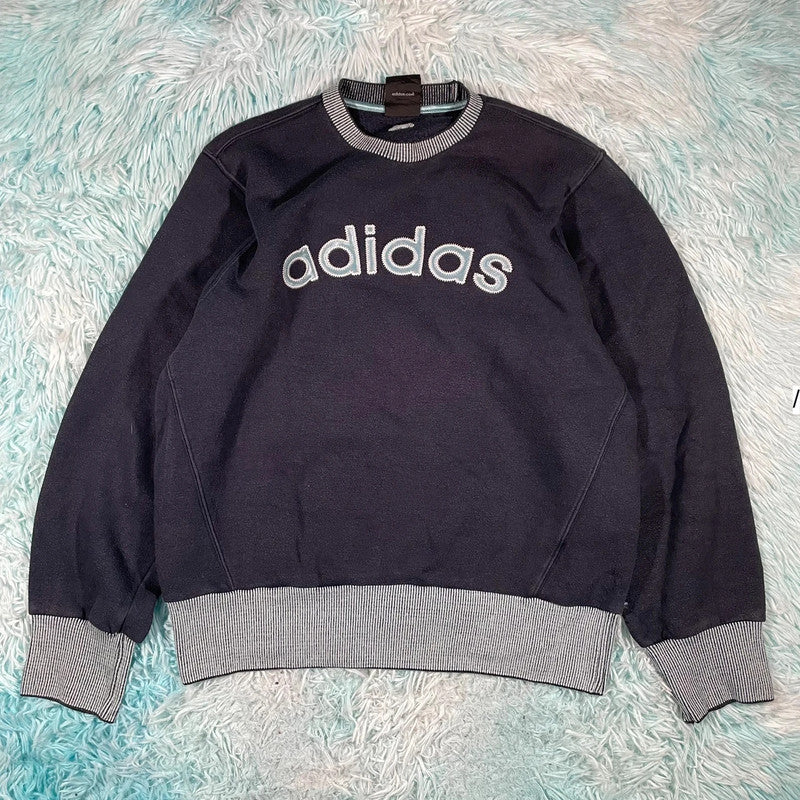 Vintage 90s Navy Adidas Sweatshirt - Small