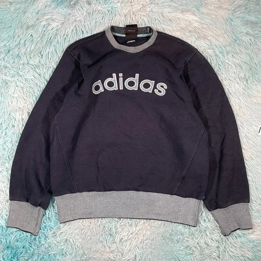 Vintage 90s Navy Adidas Sweatshirt - Small